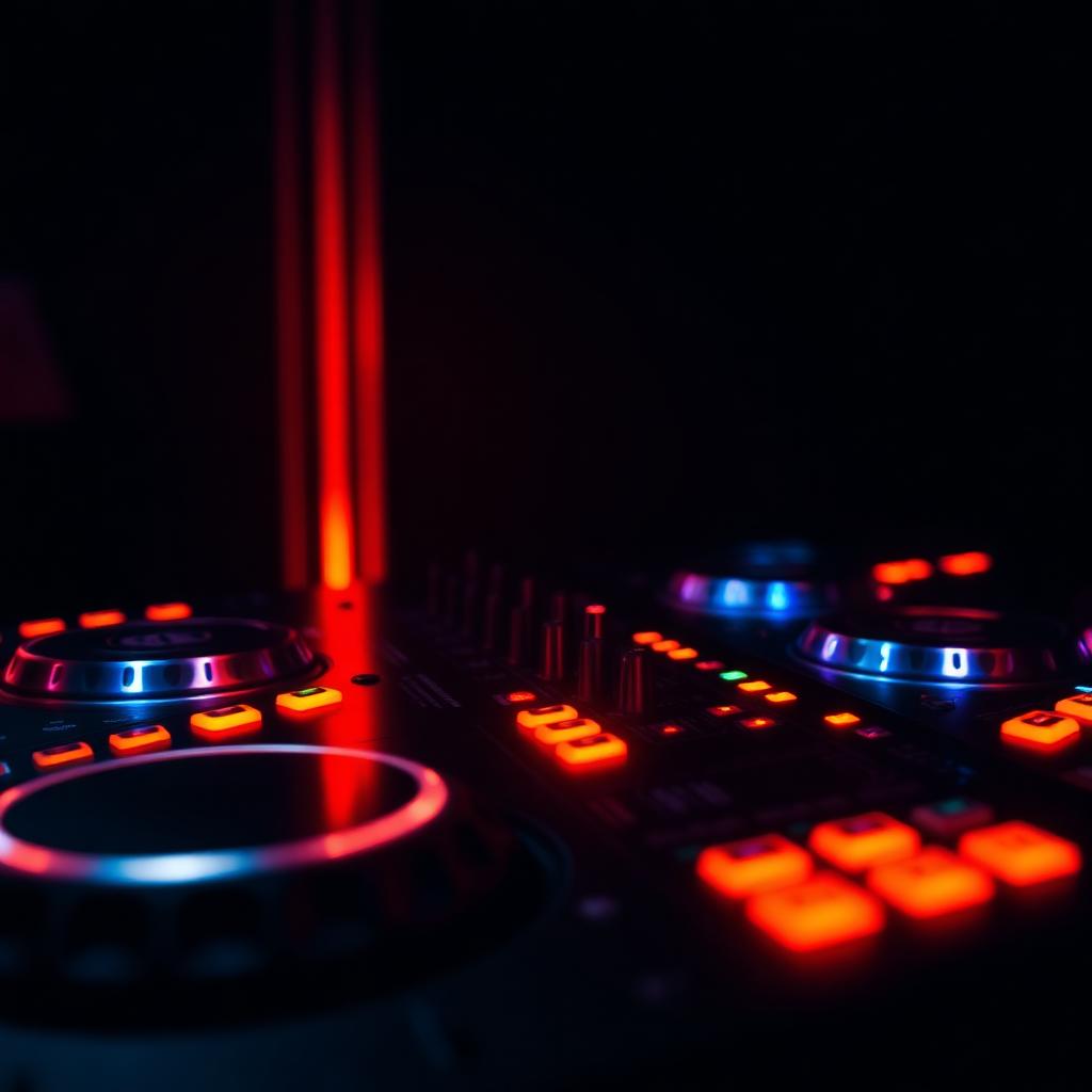 DJ controller in warm light